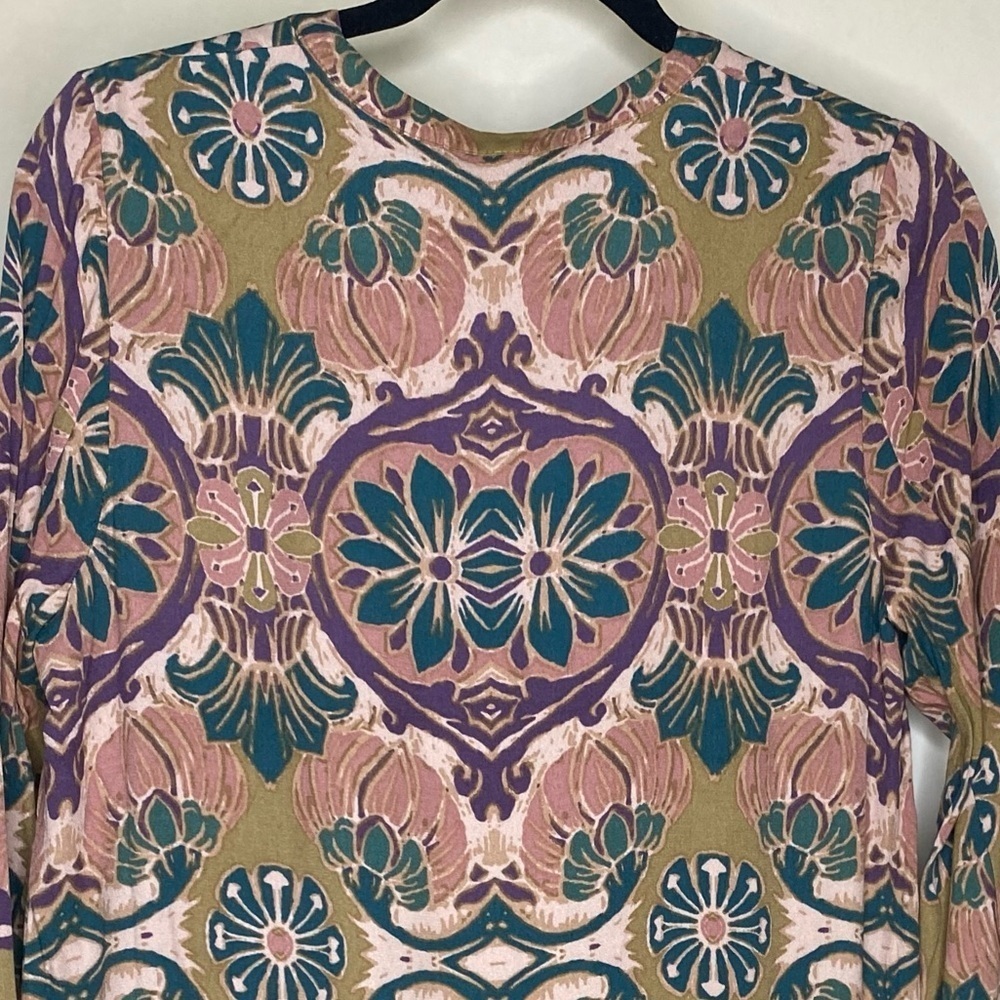 Free People NWOT Boho Green Long Sleeve Oversized Tunic Sz XS - Picture 4 of 8